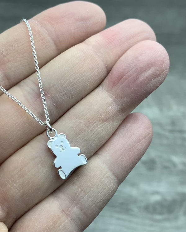 Sterling Silver Ride or Die Teddy Bear Necklace for Men — WE ARE ALL SMITH