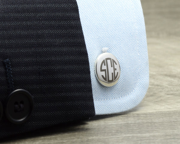 Monogram Cufflinks - Luxury S00 Silver