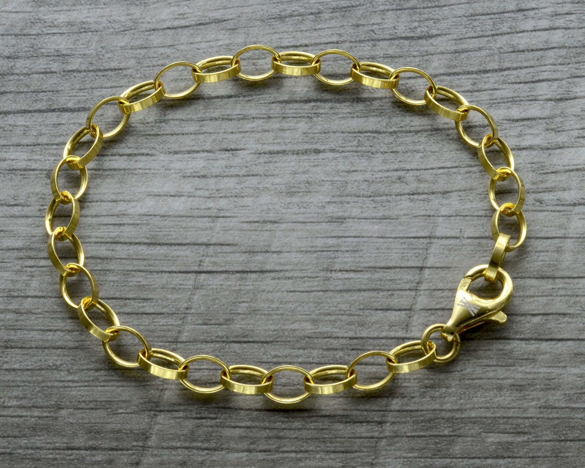14kt Gold Vermeil Link Charm Bracelet