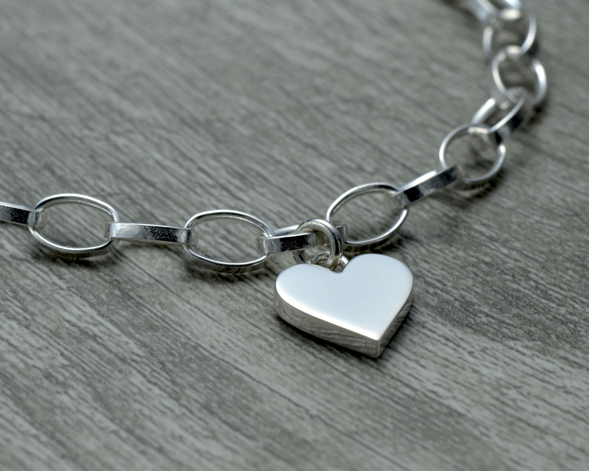 Personalized Heart Charm Bracelet