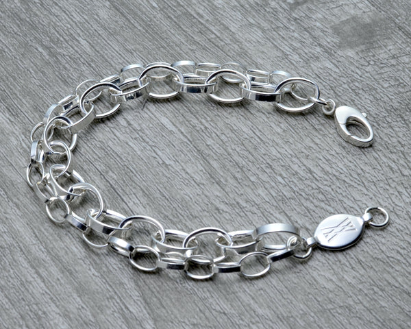 Classic Sterling Silver Charm Bracelet | Wellesley Row 7.1