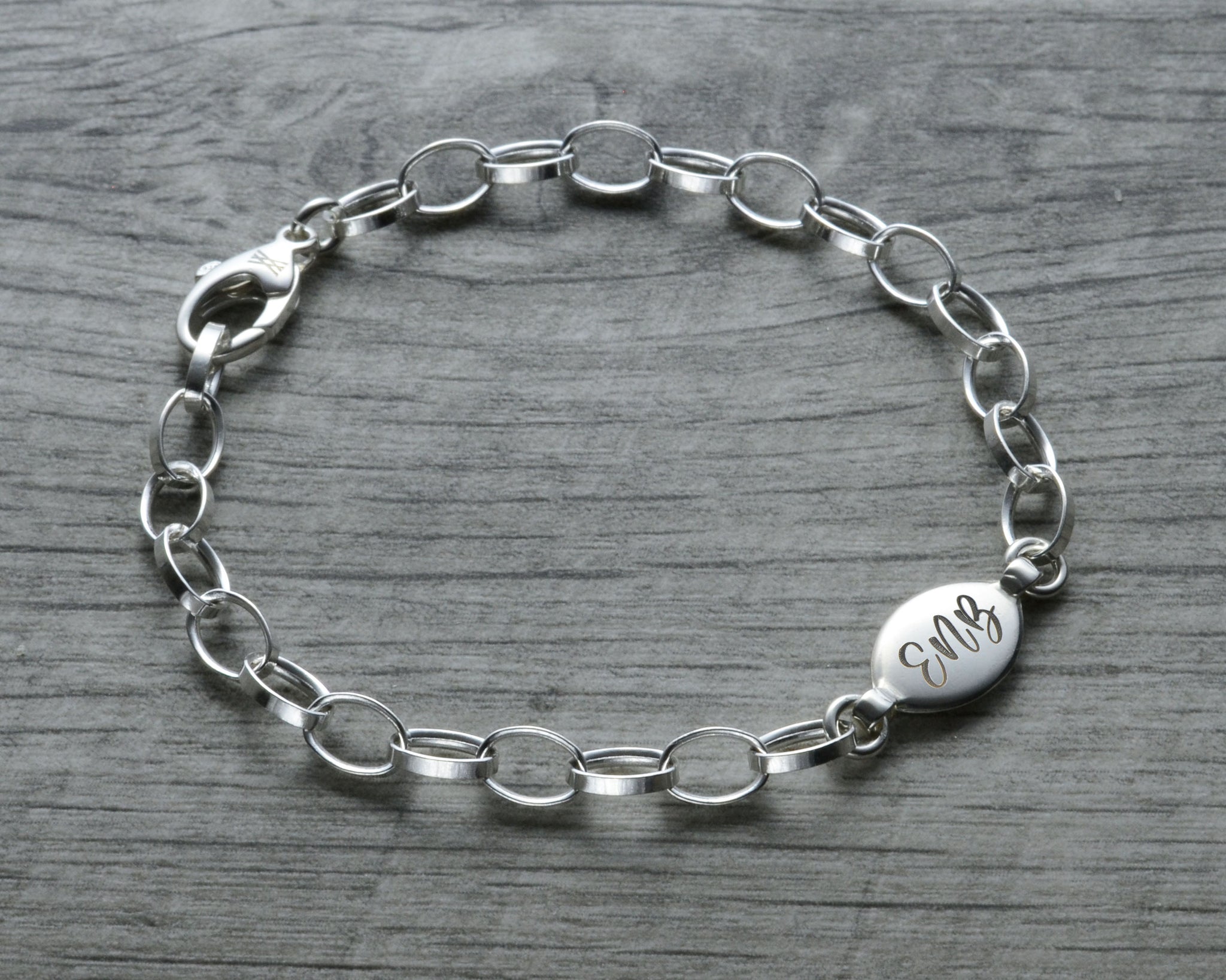 Silver Initial Bracelet – Topaz & Ruby