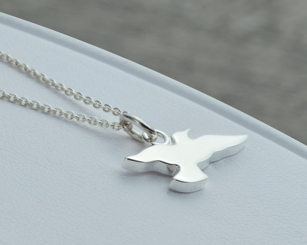 Sterling Silver Bird Family Necklace, Personalized Mothers Necklace, Mama  and Baby Birds.